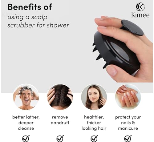 Image of KIMEE Bath Brush Set 3PCS - Exfoliating Body Scrubber with Soft Bristles, Silicone Face Cleansing Brush & Scalp Massager, Deep Cleaning Shower Tools for Men & Women, Spa Skin Care Kit