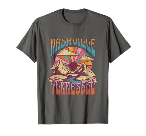 Nashville Tennessee USA Outdoor Vintage T-Shirt Grau Unisex Klein Klassische Passform Kurzarm V-Ausschnitt Wander T-Shirt für Outdoor-Enthusiasten, Reisende, Familien, Kinder, Erwachsene für 14,99 EUR bei amazon.de Bild: Nashville Tennessee USA Outdoor Vintage T-Shirt Grau Unisex Klein Klassische Passform Kurzarm V-Ausschnitt Wander T-Shirt für Outdoor-Enthusiasten, Reisende, Familien, Kinder, Erwachsene für 14,99 EUR bei amazon.de