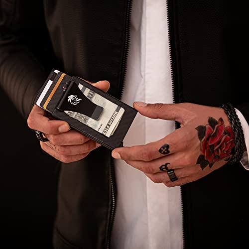 RFID Blocking Carbon Fiber Pop-up Wallet, Slim And Luxuries Design, Card Holder For Men, Gift Box2