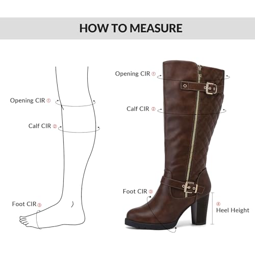 mysoft Women's Wide/Extra Wide Calf Knee High Boots Chunky Block Heel Round Toe Tall Boots Side Zipper2