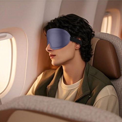 Image of Tobfit Blackout Sleep Mask for Women Men Zero Eye Pressure Eye Mask, Lycra Fabric 3D Ergonomic Design Eye Movement and Eyelash Friendly, Ultra Comfortable Blindfold for Sleeping Blue-Gray