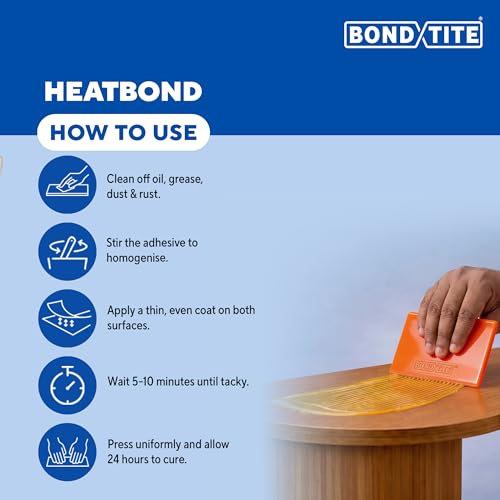 Image of Bondtite Heatbond, 200ml | Fast Setting Adhesive | Excellent Heat Resistance upto 180 C | Quick Grab & Strong Bonding