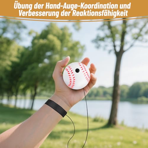 STEFUEWILL17 4 Stücke Springball mit Schnur Kinder - Ball Mit Schn, Ball an Schnur Kinder, Bounce Balls, Ballmit Gummiband, Sport Spielzeug, Handgelenkübungen