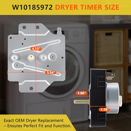 Image of W10185972 WPW10185972 Dryer Timer Replacement, Genuine OEM Quality, Replaces 1481701 AH2348527 EA2348527 PS2348527 AP6016537 PS11749827 EAP11749827, Fits Whirlpool Maytag Amana Dryers