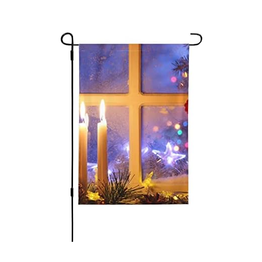 Trädgårdsflagga god jul bild tryck banderoll utomhustillbehör 71 x 102 cm flaggor personlig anpassning dubbelsidig