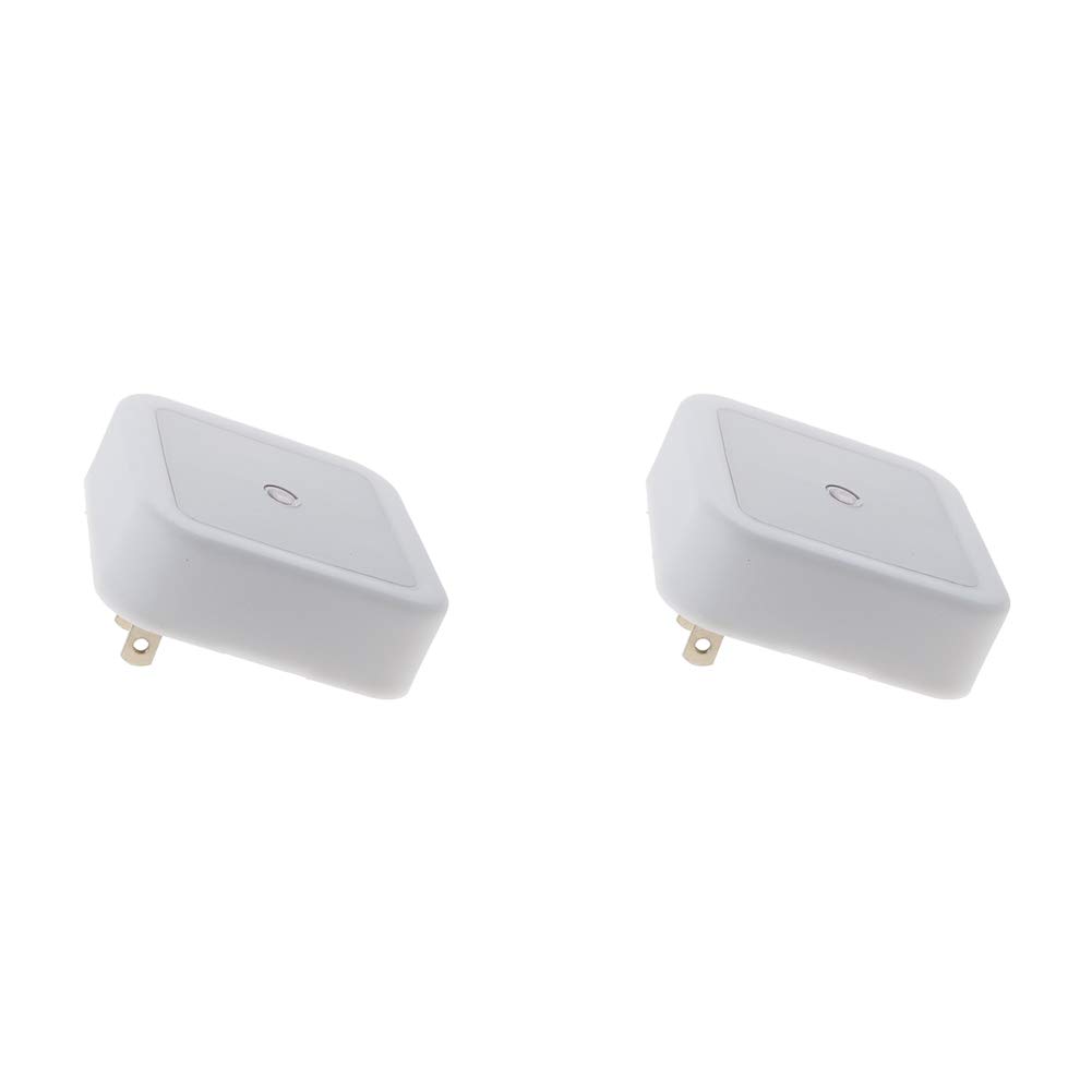 Othmro ABS L65×W65×H68 Plug-in Night Light Warm Light LED Christmas Light Bulb Bed Lights with Auto Dusk-to-Dawn Sensor for Bedroom Kitchen Hallway White US Plug 2Pcs