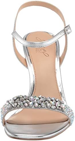 Jewel Badgley Mischka Women's Natasha Heeled Sandal, Silver Metallic, 7 Medium US | Image 1