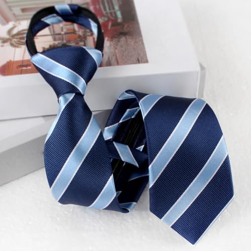 GSHLLO Boys Striped Neck Tie Adjustable Zipper Ties Pre Tied School Uniform Tie Classic Causal Stripe Neckties Formal Party Necktie2