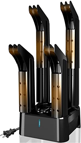 YEMIUGO Boot Dryer Shoes Dryer Glove Dryer,Upgraded Safety Electric 4 Boot Dryer Heat Blower- Quick Drying & 180 Mins Timer& Quite Fan & Detachable Tube Space Saving- Ski Boots Dryer Warmer for Wears