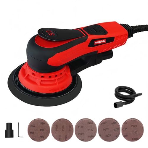 Meizuishi Ponceuse Excentrique Électrique 150mm, 350W Ponceuse Orbitale 5 mm à Faibles Vibrations...