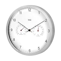 Teesa Orologio Da Parete Analogico Grande, Diametro 60 Cm, Alluminio Nero Con Numeri Romani, Movimento Al Quarzo, Profondità 4,5 Cm - 5