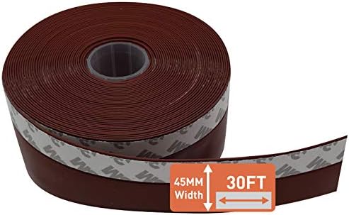 Absolute Living Weather Stripping Door Seal Strip - Silicone Sealing Tape for Weather Stripping Around Doors Windows Showers Etc. - Tough and Flexible Door Weather Seal That Stops Draft - (Brown 45mm)