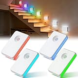 Sensore di movimento preciso & Funzionamento automatico: Dotato di un sensore di movimento altamente sensibile, la luce rileva i movimenti in un angolo di 120° con una portata di 3-5 metri. Al buio o in movimento, si accende automaticamente per offrirti sicurezza e comfort senza dover cercare un interruttore. Ideale come affidabile luce per scale con sensore di movimento per percorsi notturni in corridoio, cucina o camera da letto