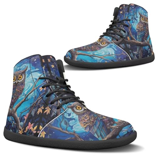 Women's High Top Zero Drop Barefoot Shoes | Wide Width Fashion Sneaker | Non-Slip Minimalist Workout Running Sneaker US 6-13.5