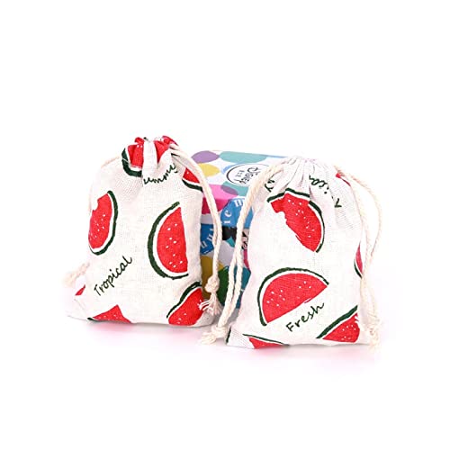 QSCTYG Sacs Cadeaux en Mousseline de Coton 20pcs / lot Multi Designs Sacs de Coton 9x12 8x10cm Petit Drawstring Sac-Cadeau de draps Muslin Charmes Bijoux Sacs d'emballage (Color : C18, Size : 9x12cm) Cover