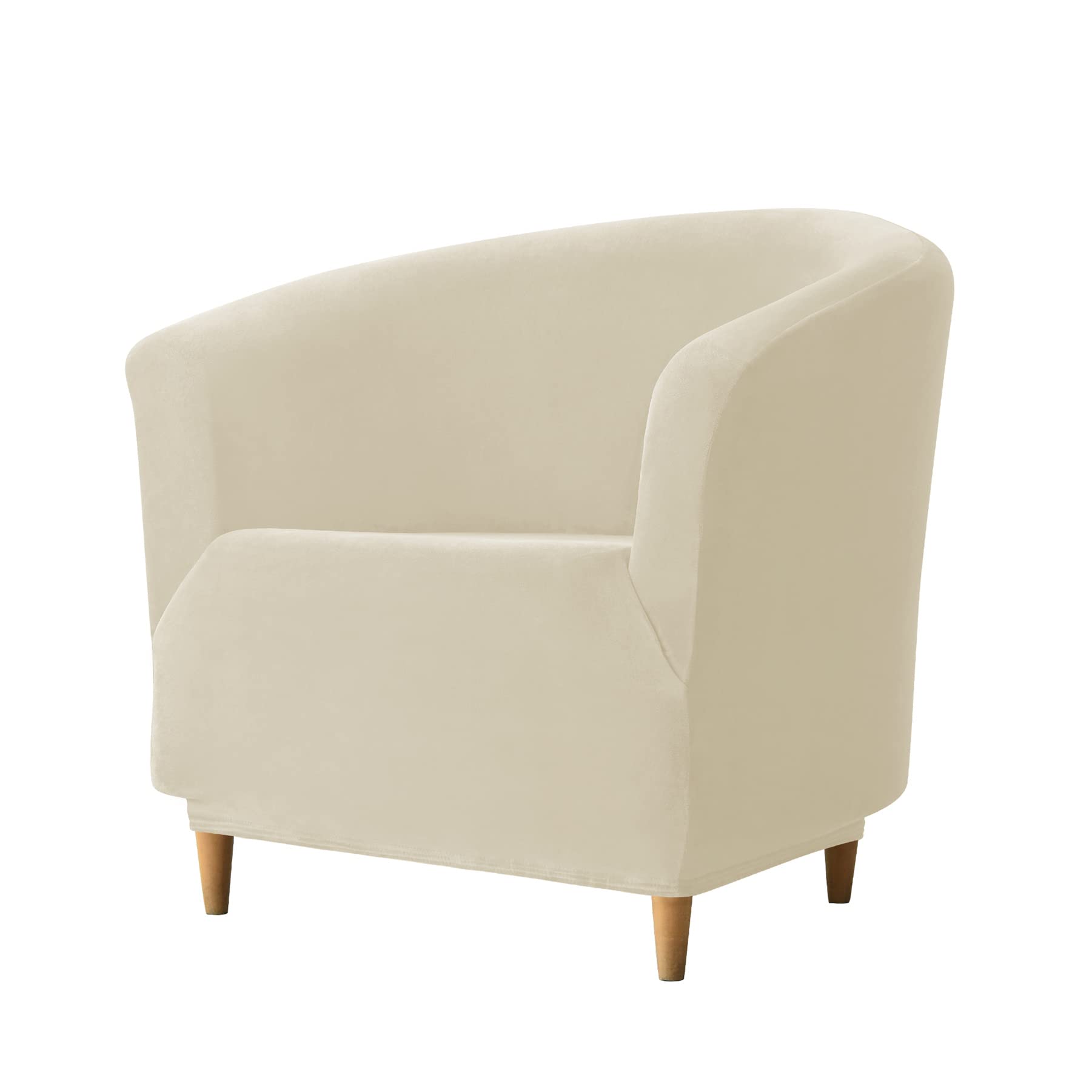 GYHH Velvet Tub Chair Slipcover - Club Chair Covers - Armchair Slipcovers,Sofa Covers,Couch Covers Furniture Protector for Home Decor (2# Beige,1-PIECE)