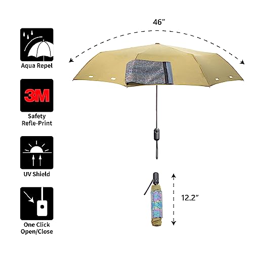 A.brolly Umbrella - This Light Weight Travel Umbrella Has A Strong Steel Shaft And 8 Ribs Of Aluminum + Fiberglass Construction For Added Flexibility Under The Wind - And It Looks Great! (Black) #TOP1