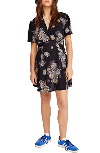 Robe mini noire Free People légère manches courtes Hawaii