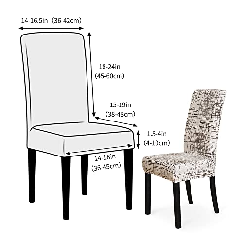Forcheer Pattern Stretch Chair Covers For Dining Room Set Of 4,Printed Stretchable Dining Chair Slipcover Washable Removable For Kitchen,Hotel,Restaurant,Ceremony Universal Size(4Pcs,Geometric) #TOP4