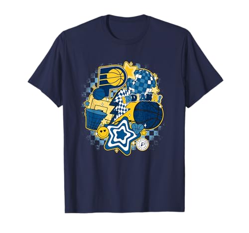 NBA Indiana Pacers Psychedelic Basketball Collage T-Shirt