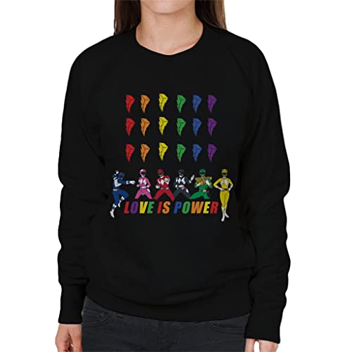 All+Every Power Rangers Love is Power Women's Sweatshirt Black