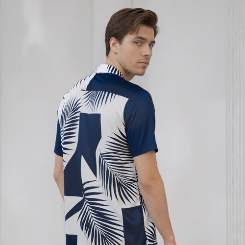 Image of Men's Hawaiian Shirt Tops Vintage Short Sleeve Button Down Beach Shirt Male Tropical Floral Summer Pullover Party Holiday