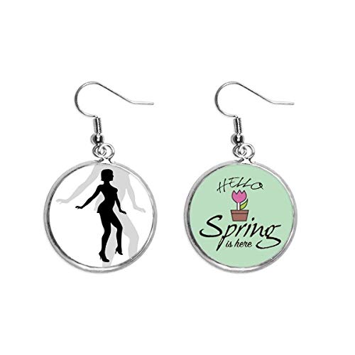 Pendientes de primavera con silueta de mujer bailando el regalo decorativo ideal