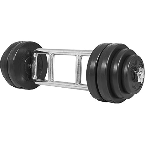 GORILLA SPORTS® Rahmenhantel - mit 35kg Kunststoff Hantelset Cover