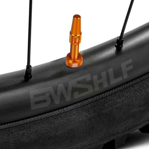 Image of BWSHLF Tubeless Presta Valve Stem 40 /44 /55 /60 /65 /80 /100 mm, Super Light Alloy Presta Valve Stem Kit with Valve Core Remover Tool and Valve Stem Caps - Multiple Color and Size Options(Pair)