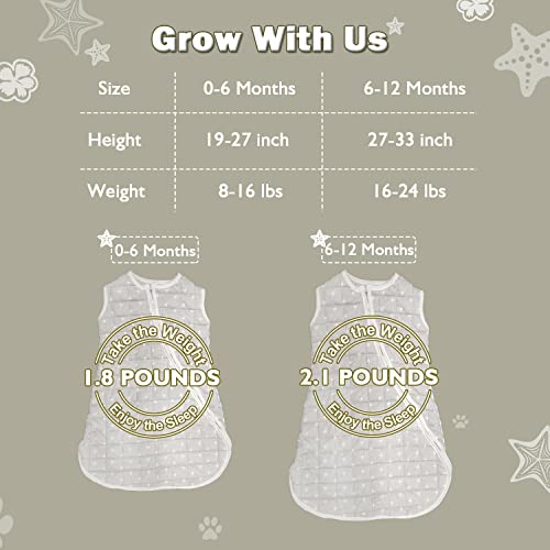 Dandmllc Infant Sleep Sack, 2.1 Lbs Weighted Wearable Blanket For Baby, Bead Filled Large Swaddle, Sleeveless Sleeping Bag With Zipper, For Unisex Newborn (6-12 Months) #TOP6
