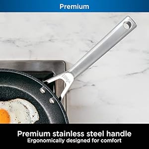 Ninja C33000 Foodi NeverStick Premium 3-Piece Cookware Set, 12-Inch Fry Pan, 5-Quart Sauté Pan with Glass Lid, Hard-Anodized, Nonstick, Durable & Oven Safe to 500°F, Slate Grey Ninja C33000 Foodi NeverStick Premium 3 Piece Cookware Set 12 Inch Fry Pan 5 Quart Saute Pan with Glass Lid Hard Anodized Nonstick Durable Oven Safe to 500F Slate Grey