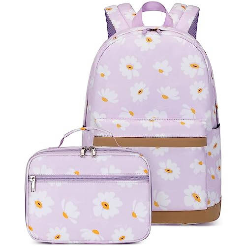 Joyfulife School Backpack for Girls Backpack with Lunch Box Lightweight Water Resistant Bookbags Set