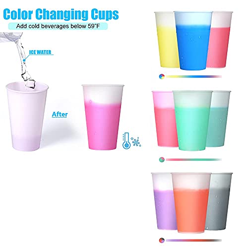 Plastic Kids Cups With Lids And Straws - 10 Pack 12 Oz Reusable Tumbler With Straw | Color Changing Cup With Lid Adults Bulk Travel Tumblers Drinking Cups For Cold Coffee #TOP3