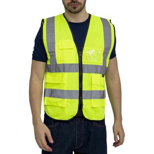 WORK IDEA Warnwesten Auto, Reflektierende Weste mit mehreren Taschen Sicherheitsweste