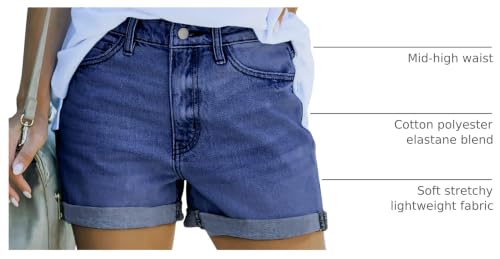 Image of CHICZONE Womens Mid-High Waisted Stretchy Denim Jean Shorts