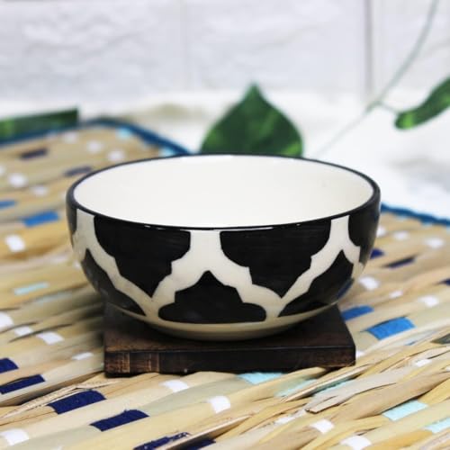Image of Ceramic Bowl Set | 4-Piece Lightweight Crockery for Daily Use | Charcoal Black Ramen & Snack Bowls (75ml Each) | Elegant Microwave & Dishwasher Safe | Perfect Christmas & New Year Gift
