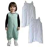 Sisi&Sol Baby Schlafsack mit Füßen Multi-TOG 3-in-1 - Ganzjährig mit 2 herausnehmbaren Füllungen: 0.5, 1.0 & 2.5 TOG. Pucksack, 100% Bio-Baumwolle, Oeko-Tex. Größe L (2-3 Jahre) - Blau