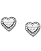 Michael Kors Stainless Steel and Pavé Crystal Signature Heart Stud Earrings for Women, Color: Silver (Model: MKJ3966040)