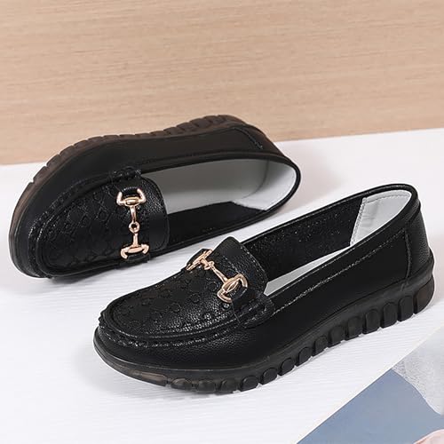 Image of Women's Business Loafers Comfortable & Lightweight Penny Shoes PU Leather Slip On Walking Shoes