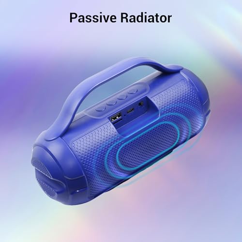 Image of ZEBRONICS Sound Feast 40 Portable Bluetooth Multimedia Speaker, 8 Watts, Dual 5.2cm Drivers, Passive Radiator, Upto 10 Hours Playback, BTv5.3 | USB | mSD |TWS, Call Function, Deep Bass (Blue)