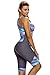 ZKESS Womens Plus Size Rash Guard Surfing Swimsuits Sleeveless Color Block Swim Tank Tops Capri Legging Pant Swims Bottom 2PCS Bathing Suits Wet Set Grey Blue 4XL