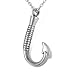 VALYRIA Fish Hook Charm Memorial Necklace - Cremation Ashes Urn Pendant - Funnel Included,Silver Tone