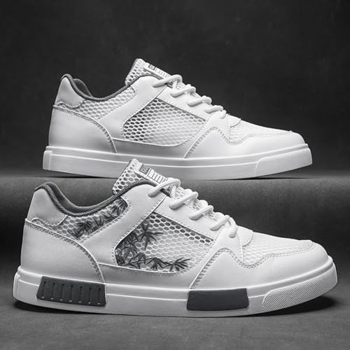 Image of Men's Fashion High Top Chinese Style Skate Sneakers Stylish Comfortable Skateboarding Road Running Walking Shoes