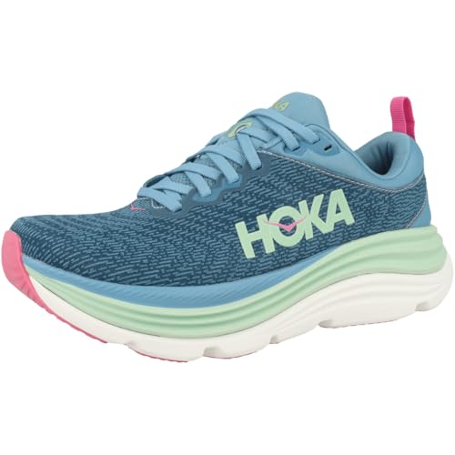 Hoka Women's Gaviota 5 Sneaker, Alpine Blue/Jadeite, 104