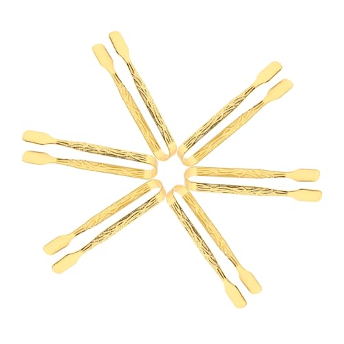 WEKADRIN 6個アンティーク風アイアン製香薫炉用炭ばさみ 花柄彫刻付き ハンドル 焚き火用炭クリップ 高温対応 グリップ付き 炭火ツール 香薫