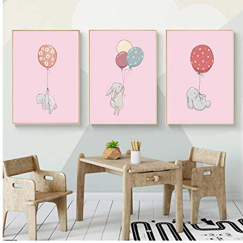 Toile Mignonne pour Déco Bébé - Cadre Enfant Animal Moderne 50x70cm
