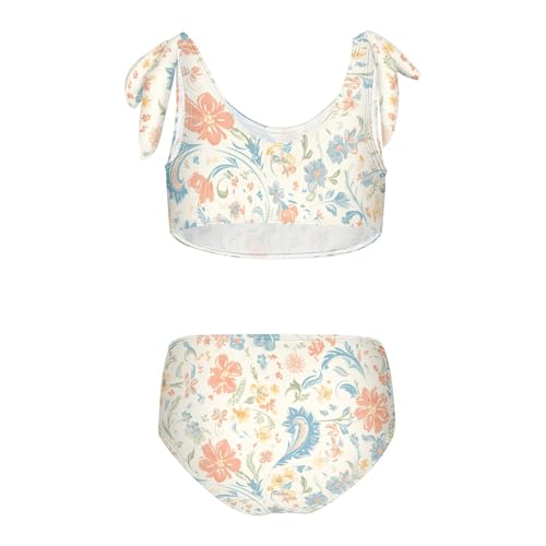 KLL Paisley Floral Damask Pattern Girl Two Piece Bikini Set Beach Bathing Suit Swimming Suits Adjustable Strap2