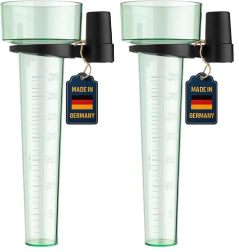 TFA Dostmann Pluviomètre analogique, 47.1013, résistant aux intempéries, pour Le Jardin, mesurer la quantité de Pluie, Vert (Lot de 2)