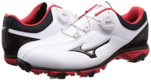 [ミズノ] ゴルフシューズ ネクスライト 005 ボア メンズ スパイク 3E ホワイト×ブラック 24.5cm 8枚目