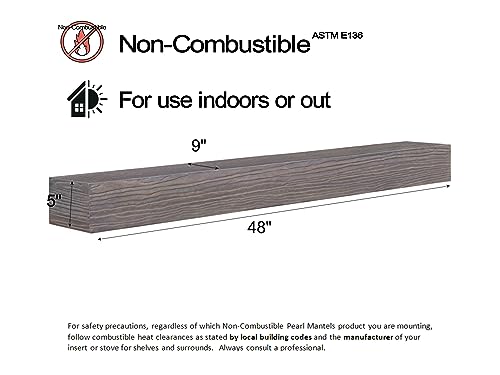 Pearl Mantels ARYB48NCL Non-Combustible Mantel Shelf, Little River, 48\" L x 9\" D x 5\" H, for use Indoors and Out, This Mantel can take The Heat - Thumbnail 3